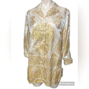 LOUIS FERAUD VINTAGE 100% NWT GOLD AND CREAM TOP SZ 6